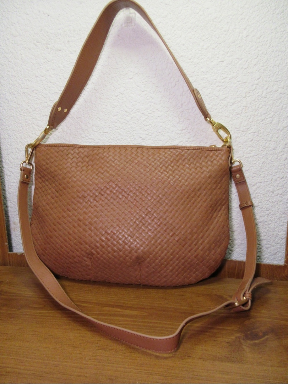 Quince Tan Woven Leather Shoulder Bag